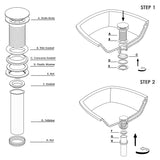 Sereve Valley Bathroom Sink Pop-Up Drain, Brass Material with Mounting Ring, No Overflow, Matte Black Finish, SVD200MB