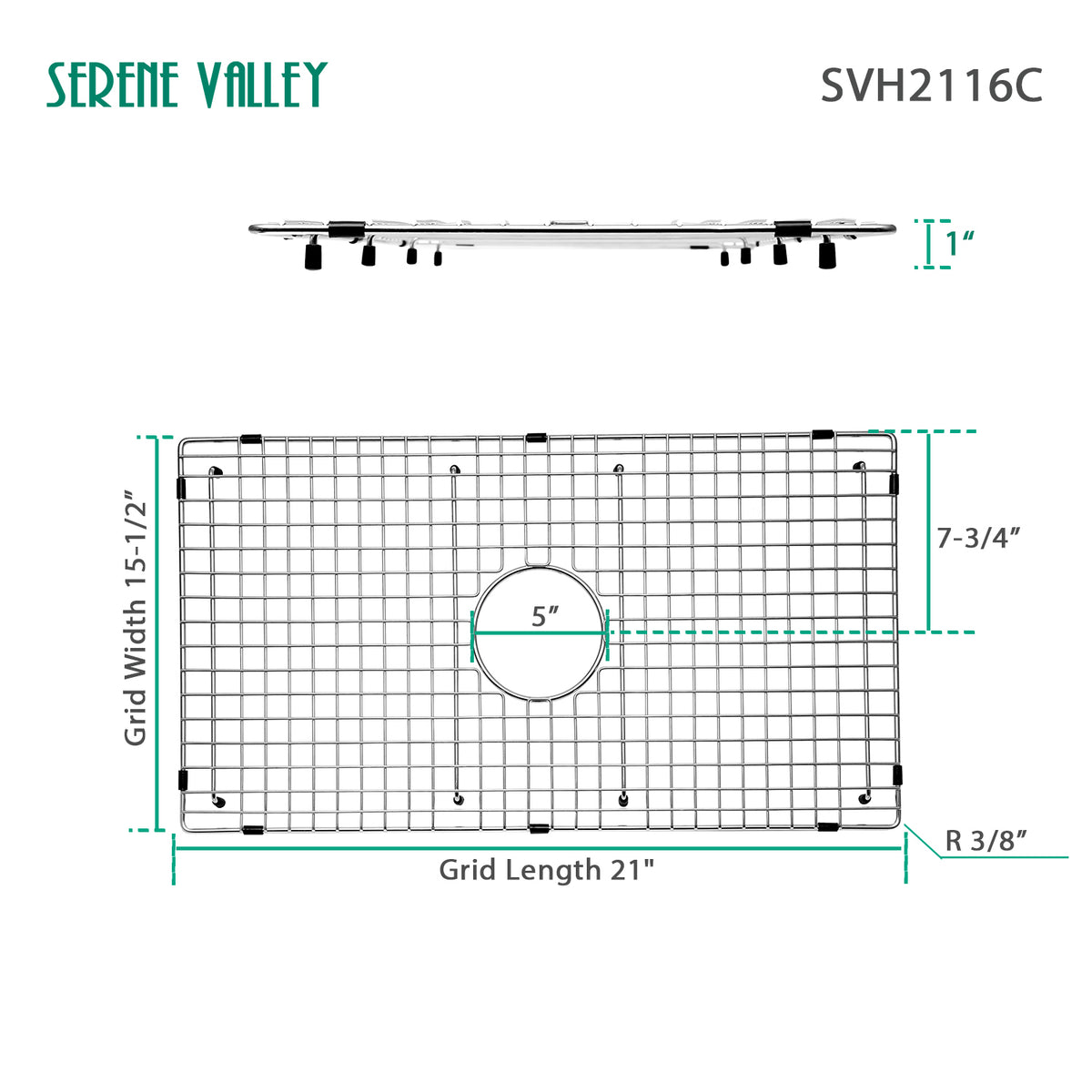 Serene Valley SVSBG2815-GR 28 x 15 Sink Grid Finish: Gray