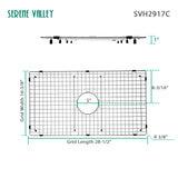 Serene Valley Sink Bottom Grid 28-1/2" X 16-5/8",  Centered Drain with Corner Radius 3/8", Sink Protector SVH2917C