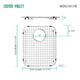 Sink Bottom Grid 14-1/16" x 17-1/4”, Rear Drain with Corner Radius 2", Sink Protector SVM1417R