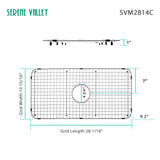 Sink Bottom Grid 28-1/16" X 13-15/16", Centered Drain with Corner Radius 2", SVM2814C