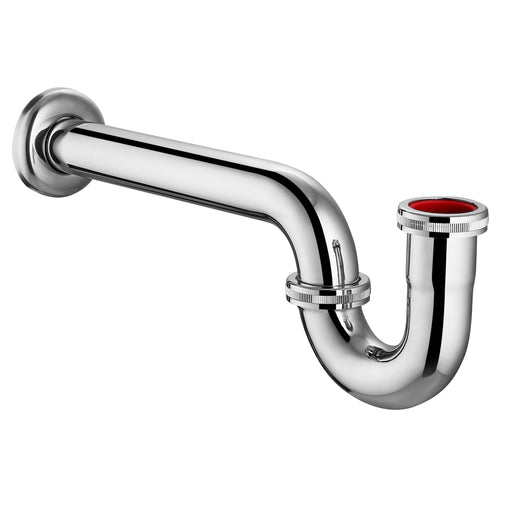 Serene Valley Bathroom Sink P-Trap with Flange, Solid Brass Structure in Chrome, SVPT100CH