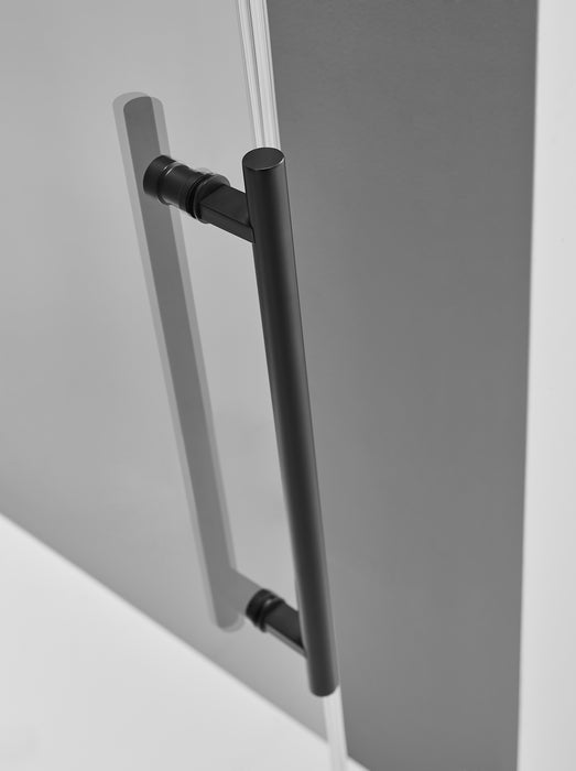 Serene Valley SVSD5001-4874MB Big Roller Frameless Sliding Shower Door - Superclear 3/8" Tempered Glass - 304 Stainless Steel Hardware in Matte Black 44"- 48"W x 74"H