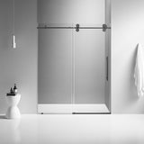 Serene Valley SVSD5001-4874MB Big Roller Frameless Sliding Shower Door - Superclear 3/8" Tempered Glass - 304 Stainless Steel Hardware in Matte Black 44"- 48"W x 74"H