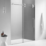 Serene Valley SVSD5001-7274CH Big Roller Frameless Sliding Shower Door - Superclear 3/8" Tempered Glass - 304 Stainless Steel Hardware in Chrome 68"- 72"W x 74"H