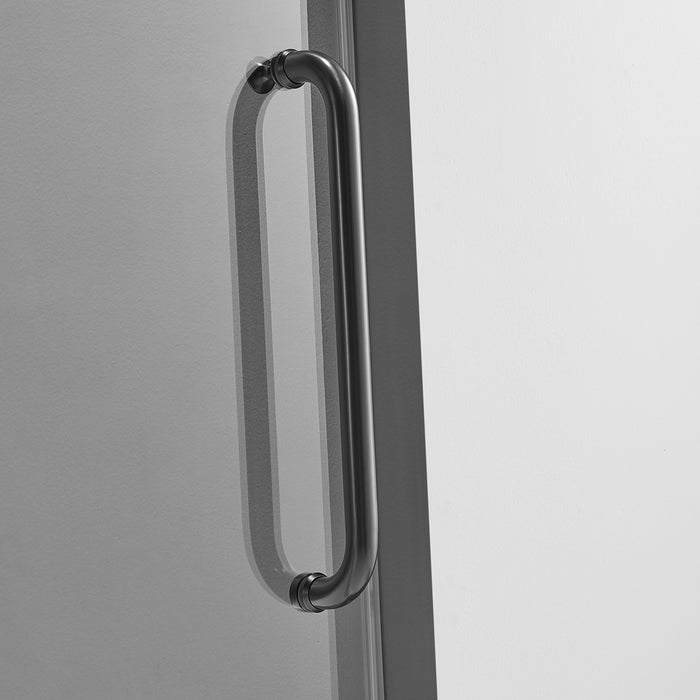 Serene Valley SVSD5002-4876MB Big Roller Frameless Sliding Shower Door - Superclear 3/8" Tempered Glass - 304 Stainless Steel Hardware in Matte Black 44"- 48"W x 76"H
