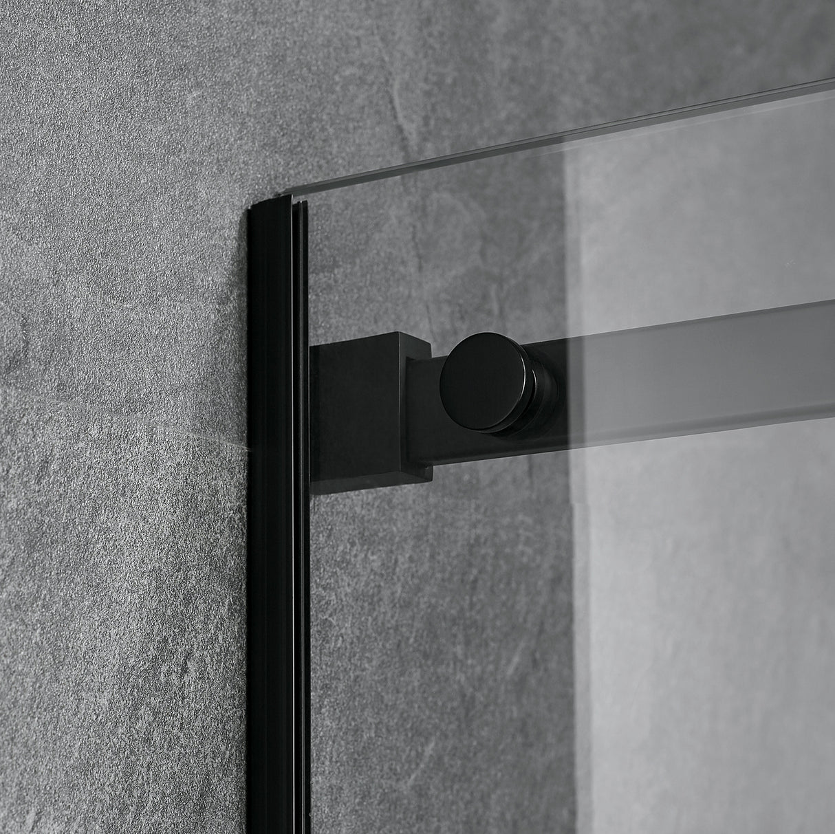 Serene Valley Square Rail Frameless Sliding Shower Door SVSD5003-5674MB, Easy-Clean Coating 3/8" Tempered Glass - 304 Stainless Steel Hardware in Matte Black 52"- 56"W x 74"H