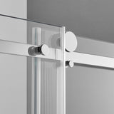 Serene Valley Square Rail Frameless Sliding Shower Door SVSD5003-6074CH, Easy-Clean Coating 3/8" Tempered Glass - 304 Stainless Steel Hardware in Chrome 56"- 60"W x 74"H