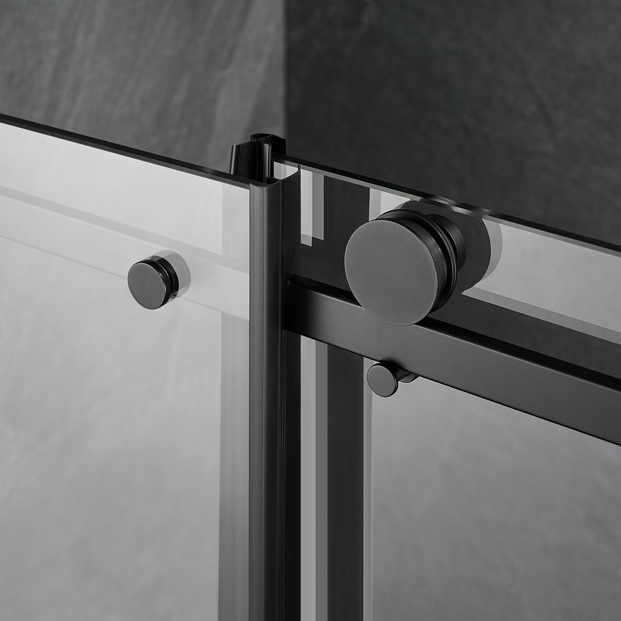 Serene Valley Square Rail Frameless Sliding Shower Door SVSD5003-6074MB, Easy-Clean Coating 3/8" Tempered Glass - 304 Stainless Steel Hardware in Matte Black 56"- 60"W x 74"H