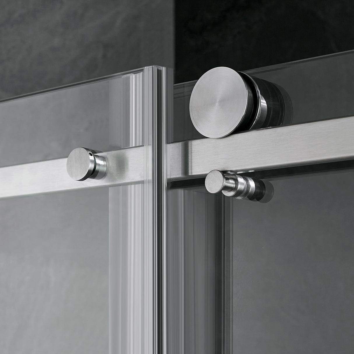 Serene Valley Square Rail Frameless Sliding Shower Door SVSD5003-7274BN, Easy-Clean Coating 3/8" Tempered Glass - 304 Stainless Steel Hardware in Brushed Nickel 68"- 72"W x 74"H