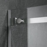 Serene Valley Square Rail Frameless Sliding Shower Door SVSD5003-7274BN, Easy-Clean Coating 3/8" Tempered Glass - 304 Stainless Steel Hardware in Brushed Nickel 68"- 72"W x 74"H