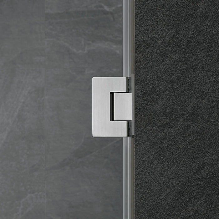 Serene Valley Frameless Hinged Shower Door with Inline Panel SVSD5004-5972BN, 3/8" Tempered Glass with Easy-Clean Coating, 304 Stainless Steel Hardware in Brushed Nickel 59"W x 72"H