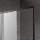 Serene Valley Stand-Alone Shower Screen SVSD5006-3474MB, 3/8" Tempered Glass with Easy-Clean Coating, Premium 304 Stainless Steel Construction with Reversible Installation, Matte Black Finish