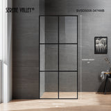 Serene Valley Stand-Alone Shower Screen SVSD5006-3474MB, 3/8" Tempered Glass with Easy-Clean Coating, Premium 304 Stainless Steel Construction with Reversible Installation, Matte Black Finish