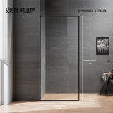 Serene Valley Stand-Alone Shower Screen SVSD5008-3474MB, 3/8" Tempered Glass with Easy-Clean Coating, Premium 304 Stainless Steel Construction with Reversible Installation, Matte Black Finish