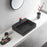 Bathroom sink, Wall-Mount or Countertop Install, 24" Composite Material in Matte Black with Single Faucet Hole， SVWS601-26BK