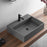 Bathroom sink, Wall-Mount or Countertop Install, 24" Composite Material in Matte Gray with Single Faucet Hole， SVWS601-26GR