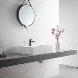 Bathroom sink, Wall-Mount or Countertop Install, 24" Solid Surface in Matte White with Single Faucet Hole， SVWS601-26WH