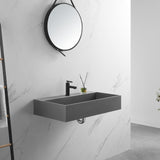 Bathroom sink, Wall-Mount or Countertop Install, 32" Composite Material in Matte Gray with Single Faucet Hole， SVWS601-32GR