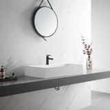 Bathroom sink, Wall-Mount or Countertop Install, 32" Solid Surface in Matte White with Single Faucet Hole， SVWS601-32WH