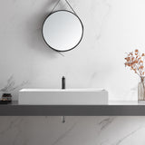 Bathroom sink, Wall-Mount or Countertop Install, 40" Solid Surface in Matte White with Single Faucet Hole， SVWS601-40WH