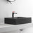 Bathroom Sink, Solid Surface Material, Wall-Mount or Countertop Install, 24" with Single Faucet Hole in Matte Black， SVWS602-26BK
