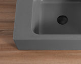 Bathroom Sink, Solid Surface Material, Wall-Mount or Countertop Install, 32" with Single Faucet Hole in Matte Gray， SVWS602-32GR