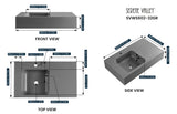 Bathroom Sink, Solid Surface Material, Wall-Mount or Countertop Install, 32" with Single Faucet Hole in Matte Gray， SVWS602-32GR