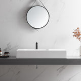 Bathroom Sink, Solid Surface Material, Wall-Mount or Countertop Install, 40" with Single Faucet Hole in Matte White， SVWS602-40WH