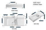 Bathroom Sink, Solid Surface Material, Wall-Mount or Countertop Install, 40" with Single Faucet Hole in Matte White， SVWS602-40WH